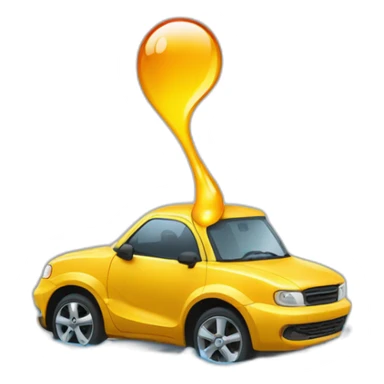 a drop of engine oil and a puddle sticker