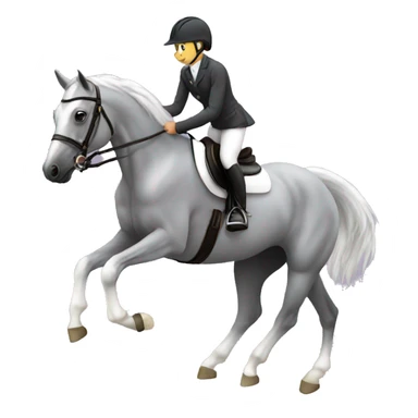 Grey showjumping pony sticker