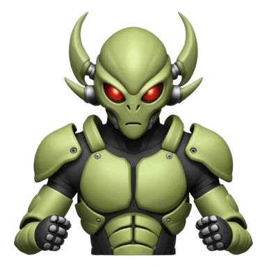 insectoid alien MMA fighter portrait, head and shoulders only, armored exoskeleton skin, sharp eyes, combat gloves, aggressive stance, 3D cartoon, mobile game icon style, clean background, no text, no watermark
 sticker