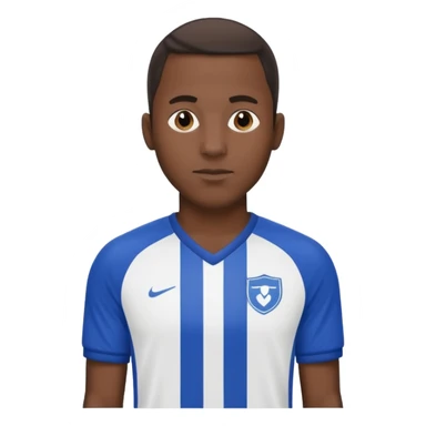 black soccer player man blue white jersey sticker