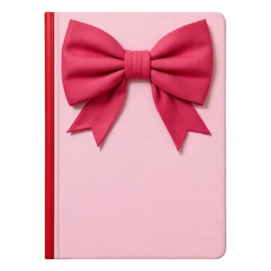 Junk journaling aesthetic book cover, tactile fabric textures, classic framing
Red yarn bow as focal point, soft shadows, calm pastel pink backdrop
Elegant, cozy, artistic, high-end print design sticker