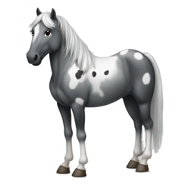 Horse with White, grey, and black little ombré spots standing up sticker