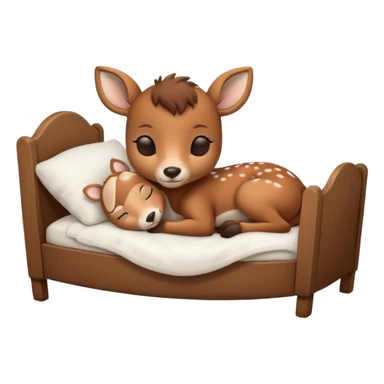 Cute Baby Deer Sleeping in Bed sticker