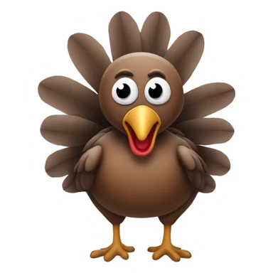 Turkey with shock/scared face with hands on cheeks  sticker