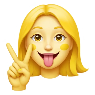 Smiley sticking his toung out with a peace sticker