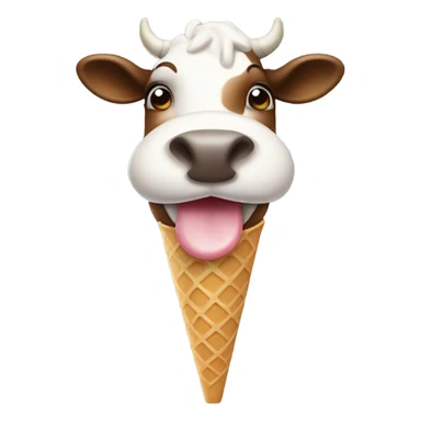 cow eating ice cream sticker