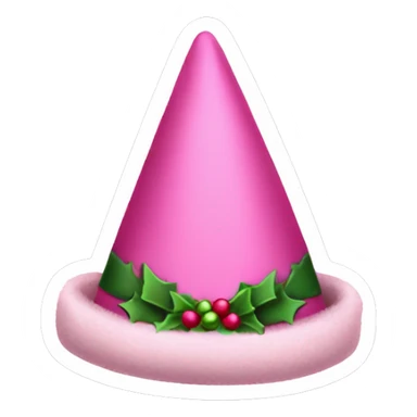 Aesthetic pink Christmas hat sticker