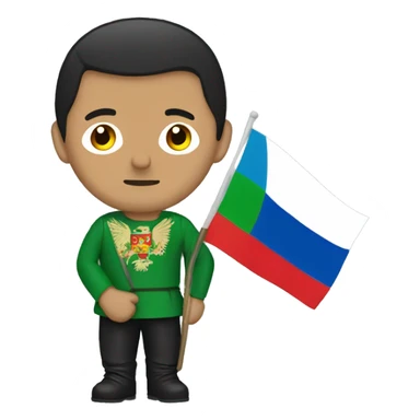 man with Dagestan flag sticker