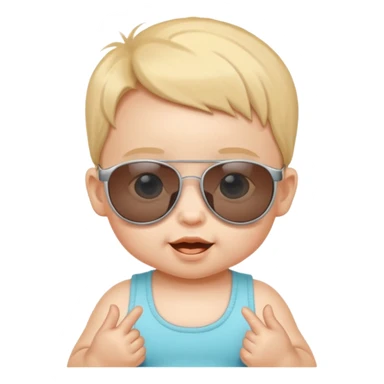 a baby with sunglasses sticker