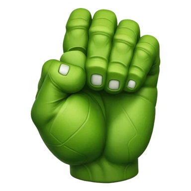 big muscular green cool hulks fist with  4 fingers sticker