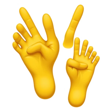 yellow feet doing the peace sign sticker