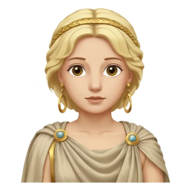Ancient Roman woman with earrings and blonde hair, ancient clothes sticker