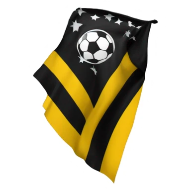 Genera un emoji de una bandera con franjas verticales negras y amarillas alternadas, representando los colores del Club Atlético Peñarol. sticker