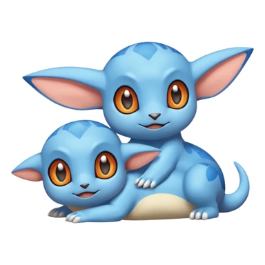 2 friendly pokemans one fell down and the other is helping the other get up  sticker