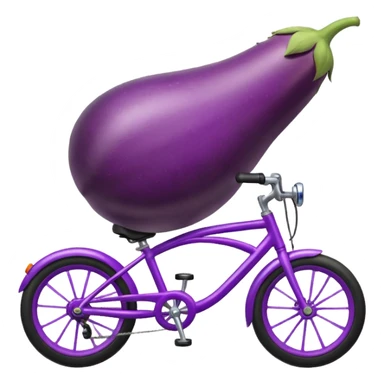 Eggplant riding a bike sticker