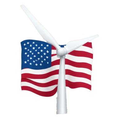 Wind turbine and usa flag sticker