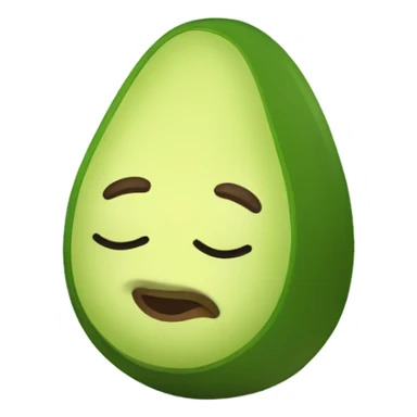 Generate a sleeping avocado emoji with a nightcap, symbolizing good sleep for proper nutrition. sticker