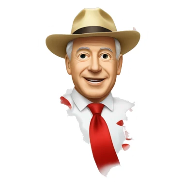 Binyamin Netanyaou avec des confettis et un chapeau rouge  sticker