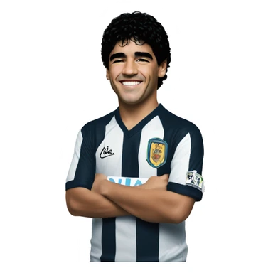 maradona young smile sticker