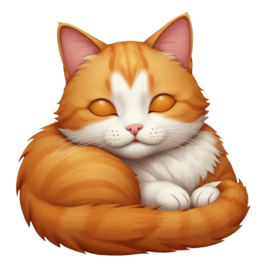 ginger and white small cat eyes closed lying down in weird position sticker