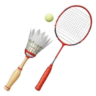 Shuttlecock and badminton racket sticker