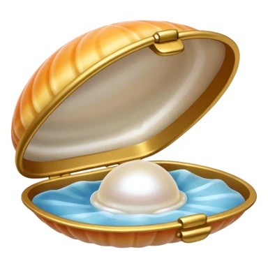 Girly clamshell with pearl inside sticker