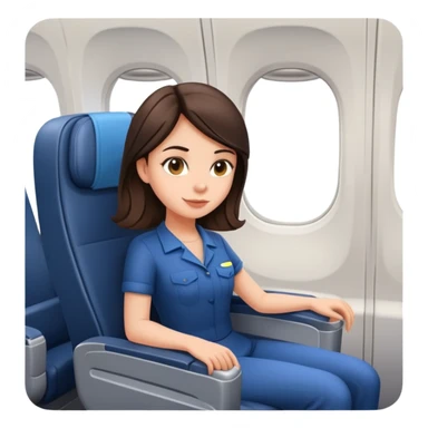 Brunette sitting in an airplane seat sticker