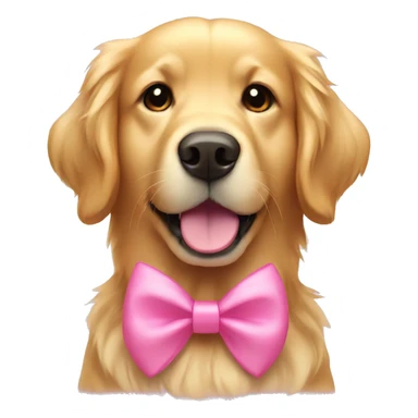 Golden retriever with a pink bow sticker