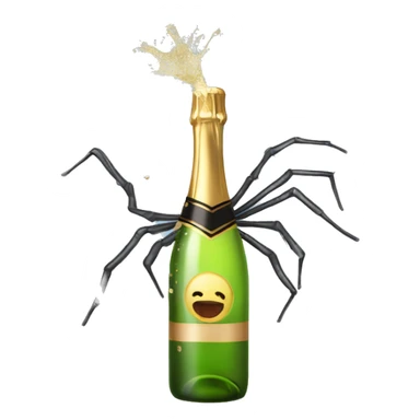 Spider Popping Champagne Bottle sticker