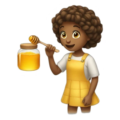 Girl and the honey sticker