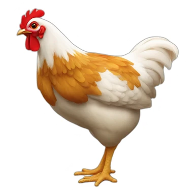 Un poulet qui mange du poulet sticker