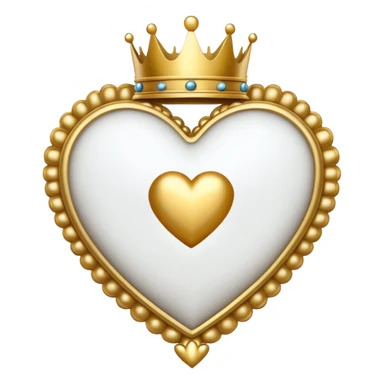 Cuore bianco con sopra una corona sticker