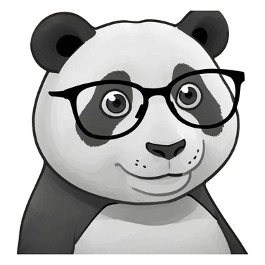 Panda with glasses  sticker