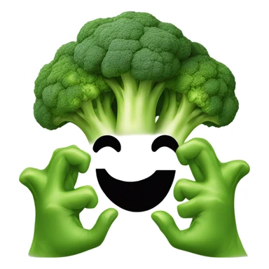 Very sad broccoli with hands sticker