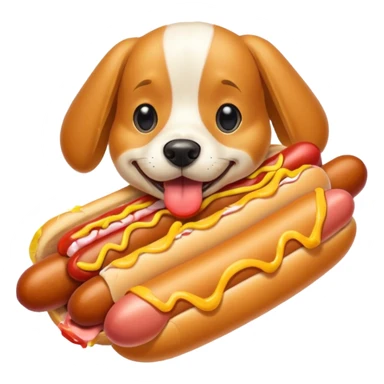 dog eating hotsog sticker