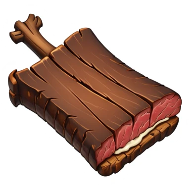 a single smoked beef rib thinner with the bone sticker