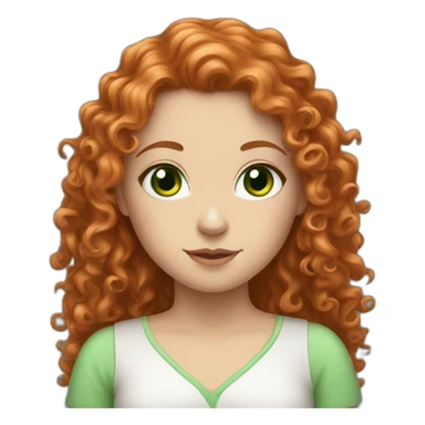 Long Red curly haired white girl with green eyes sticker