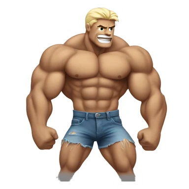 Shredded muscular manly man flexing sticker