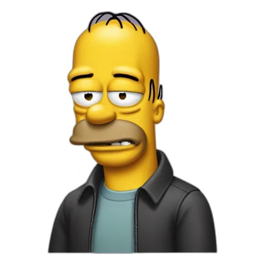 Homer Simpson with hair sticker