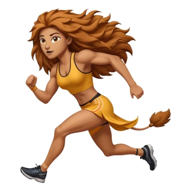 High resolution of a running women lion sticker