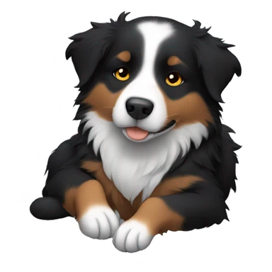 Small black australian shepherd dog sleeping  sticker