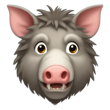 furries boar with tusks sticker