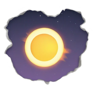 total solar eclipse with bright corona sticker