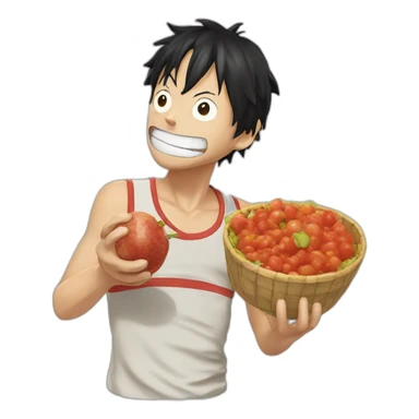 Luffy qui mange sticker