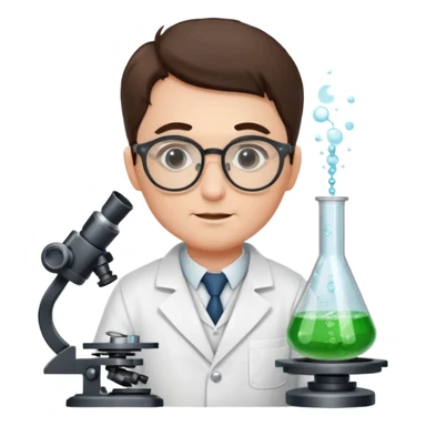 a victorian scientist carrying out an experiment with petri dish and microscope sticker