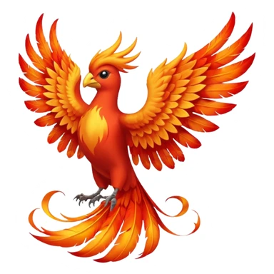 Phoenix force from marvel in a shape of flame bird towards screen with spread wings sticker