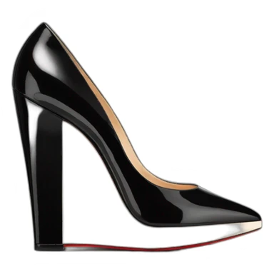 WEDGE heel LOUBOUTIN black leather PATENT sticker