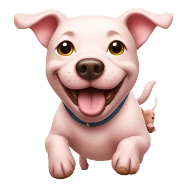 Happy dog riding a pig sticker