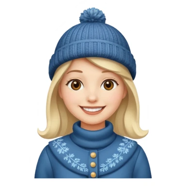 woman winter dress and hat sticker