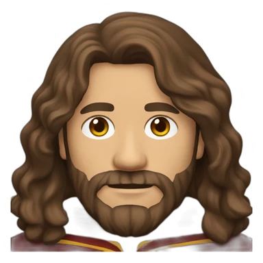 long brown haired bearded man in gryffindor hogwarts robes sticker